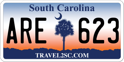 SC license plate ARE623