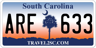 SC license plate ARE633