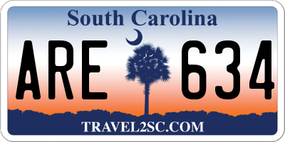 SC license plate ARE634