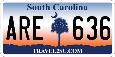 SC license plate ARE636