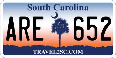 SC license plate ARE652