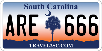 SC license plate ARE666