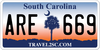SC license plate ARE669