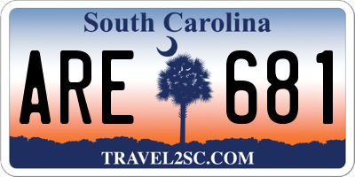 SC license plate ARE681