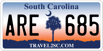 SC license plate ARE685