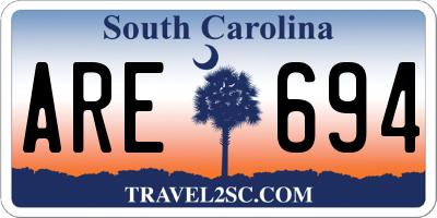 SC license plate ARE694