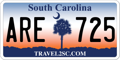 SC license plate ARE725
