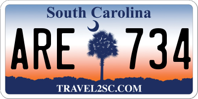 SC license plate ARE734