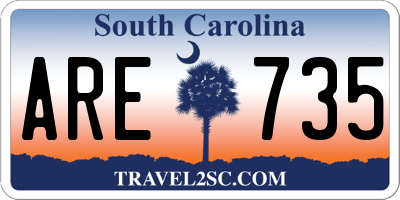 SC license plate ARE735