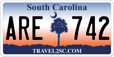 SC license plate ARE742