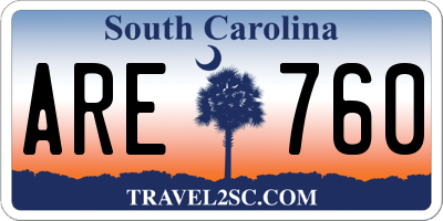 SC license plate ARE760