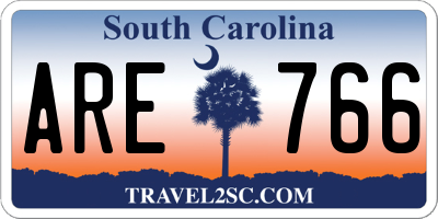 SC license plate ARE766