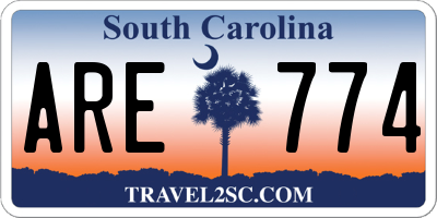 SC license plate ARE774