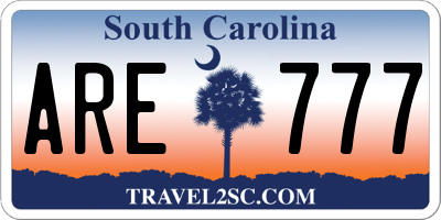 SC license plate ARE777