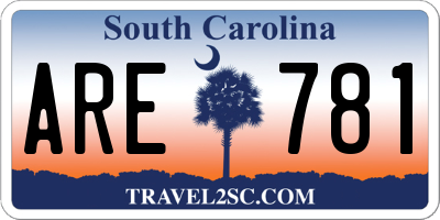 SC license plate ARE781