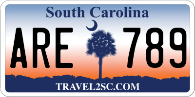 SC license plate ARE789