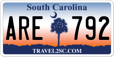 SC license plate ARE792