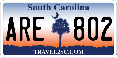 SC license plate ARE802
