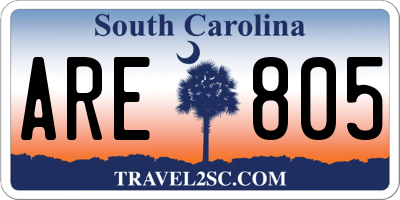 SC license plate ARE805