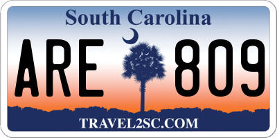 SC license plate ARE809