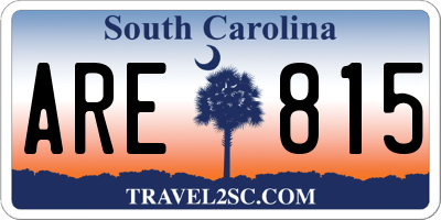 SC license plate ARE815