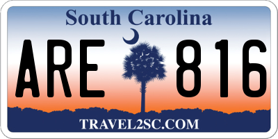 SC license plate ARE816