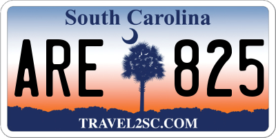 SC license plate ARE825