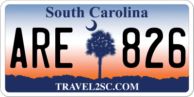 SC license plate ARE826