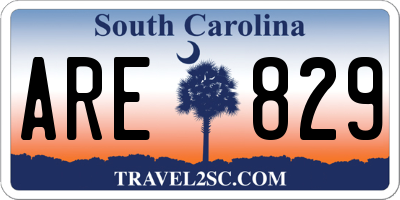 SC license plate ARE829
