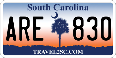 SC license plate ARE830