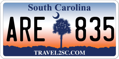 SC license plate ARE835