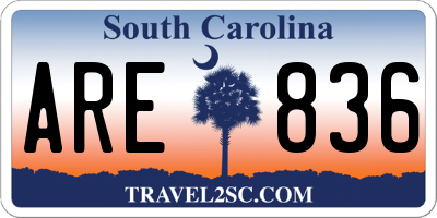 SC license plate ARE836