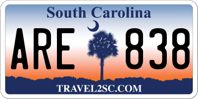 SC license plate ARE838
