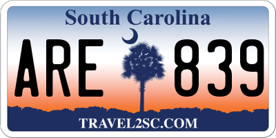 SC license plate ARE839
