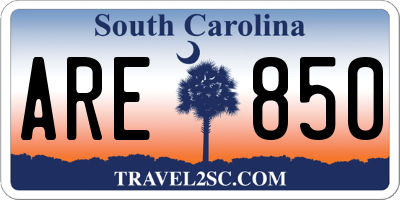 SC license plate ARE850
