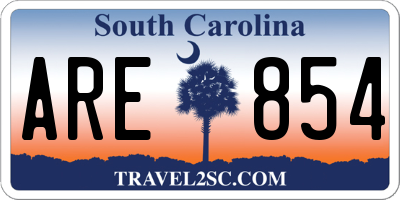 SC license plate ARE854