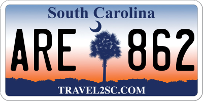 SC license plate ARE862
