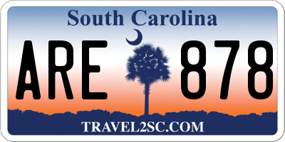SC license plate ARE878