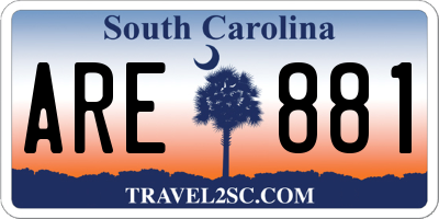 SC license plate ARE881