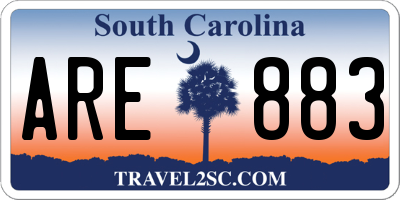 SC license plate ARE883