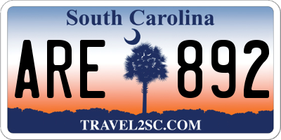 SC license plate ARE892