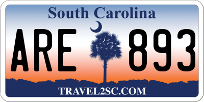 SC license plate ARE893