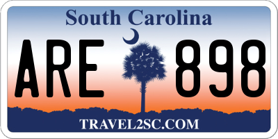 SC license plate ARE898