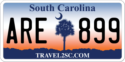 SC license plate ARE899