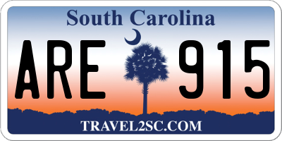 SC license plate ARE915