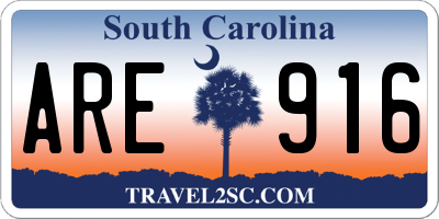 SC license plate ARE916