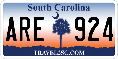 SC license plate ARE924