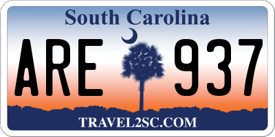 SC license plate ARE937