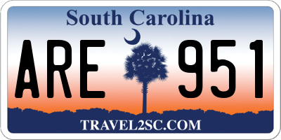 SC license plate ARE951