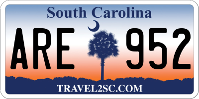 SC license plate ARE952